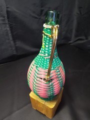 MCM Viresa Plastic Woven Wicker Wine Bottle Jug with Double Handle Empty