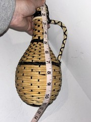 Wicker Wrapped Glass Bottle Demijohn Handle Decanter