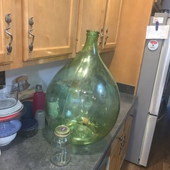 Huge ITALIAN VINTAGE Glass Wine Demijohn Jug