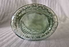 Vintage Fish Shaped Green Glass Wine Bottle 13” Tall Light Green Glass w/Cork