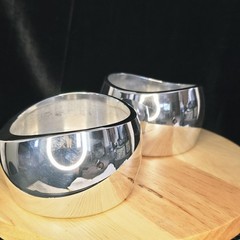 Nambe Studio #6172 Wine Coaster/Candle Holder Set of 2 Ferd Bould 1998 Vintage