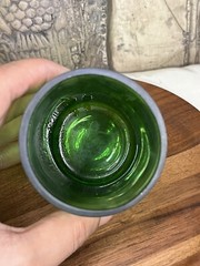 Heavy Green Wine Glass Made of Wine Bottle 5”