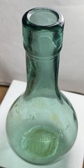 Vintage DF Vino D&rsquo;Italia Green Teal Glass Round Bottom Wine Bottle!! No Cork