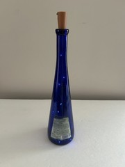 Rare Cobalt Blue Gaetano D&rsquo; Aguino Wine Bottle With Fairy Lights Cork