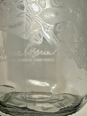 1990 Paul Masson Vineyards Norman Kosarin Glass Wine Carafe Daffodils Flowers