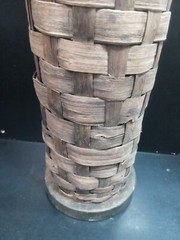 Vintage Large Wicker Wrapped Glass 24” Green Wine Bottle lamp Parts Repair