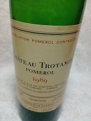 Empty 1989 Cheateau Trotanoy Pomerol Bottle