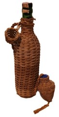 BasketWrapped WineBottle, Demijohn, Mid Century. FreeWickerSachet Incl.