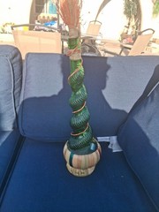 Vintage Awesome 1 Quart 16 1/2&Prime; Tall MCM 1960&rsquo;s Chianti Wine Bottle Free US Ship