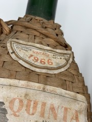 2 Vintage Wicker Case Wine Bottles 1966 – Quinta Lisbon Wine – Portugal (empty)