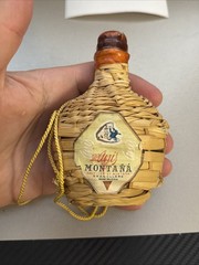 VTG Montana BOTTLE EMPTY w Cap & RATTAN WRAP