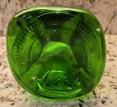 Vintage Dark Emerald Green Liquor Wine Bottle Dimpled Slumped Rare Janeiro Porta