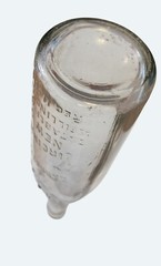 Vtg Garrett & Co Virginia Dare Wine Bottle Clear Glass Embossed Design 13&Prime; Tall