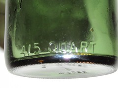 Green Wine Bottle ⅘-Quart Vintage—Impressions: “4, Circle I, 70, 5, W 2068”