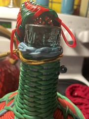 Vintage Viresa Plastic Woven Wine Bottle Decanter With Handle