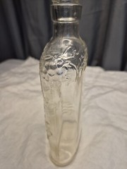 Vintage Ball Glass Wine Bottle #70016 w Grape Vine design RARE Pint size