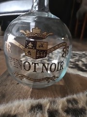 Vintage French Handblown Glass &lsquo;Pinot Noir&rsquo; Wine Demijohn 1920s
