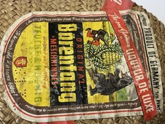 Vintage Teucke & Koenig Bärenfang Honey Liqueur Bottle Woven Straw Wrap Pint