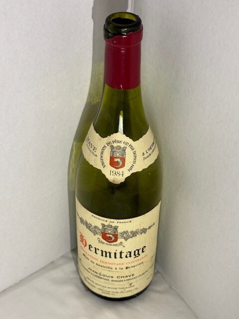 Hermitage Wine Bottle Empty 1984 France Collectible 750 ml Jean Louis Chave