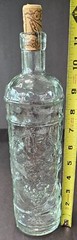 Lot of 5 Bottles Williams Sonoma Clear Pressed Glass Grapes Grapevines 9&Prime; & 12&Prime;