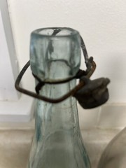 2 Vintage Hand Blown Wine Bottles With Stoppers