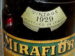 ANTIQUE MIRAFIORE VINTAGE 1929 GRIGNOLINO WINE BOTTLE~EMPTY~