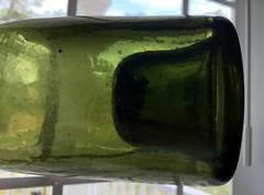 Antique Vintage Green Blown Champagne Wine Bottle Old Coastal Farmhouse