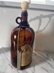 Vintage Brown Jug Christian Brothers California Wine 1 Gallon Bottle Metal Stand