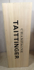 Taittinger Brut Champagne Dummy Empty Bottle Prop Mathusalem Wood Crate Very Big