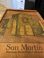 VTG San Martin Premium Wines From California Wine Box With Sliding Lid ￼15x10x4”