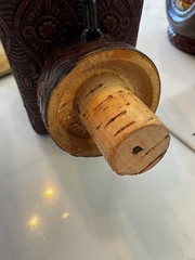 VTG Barware Leather Covered Wrapped Spanish Wine Decanter Wine Bottle 8.5 in