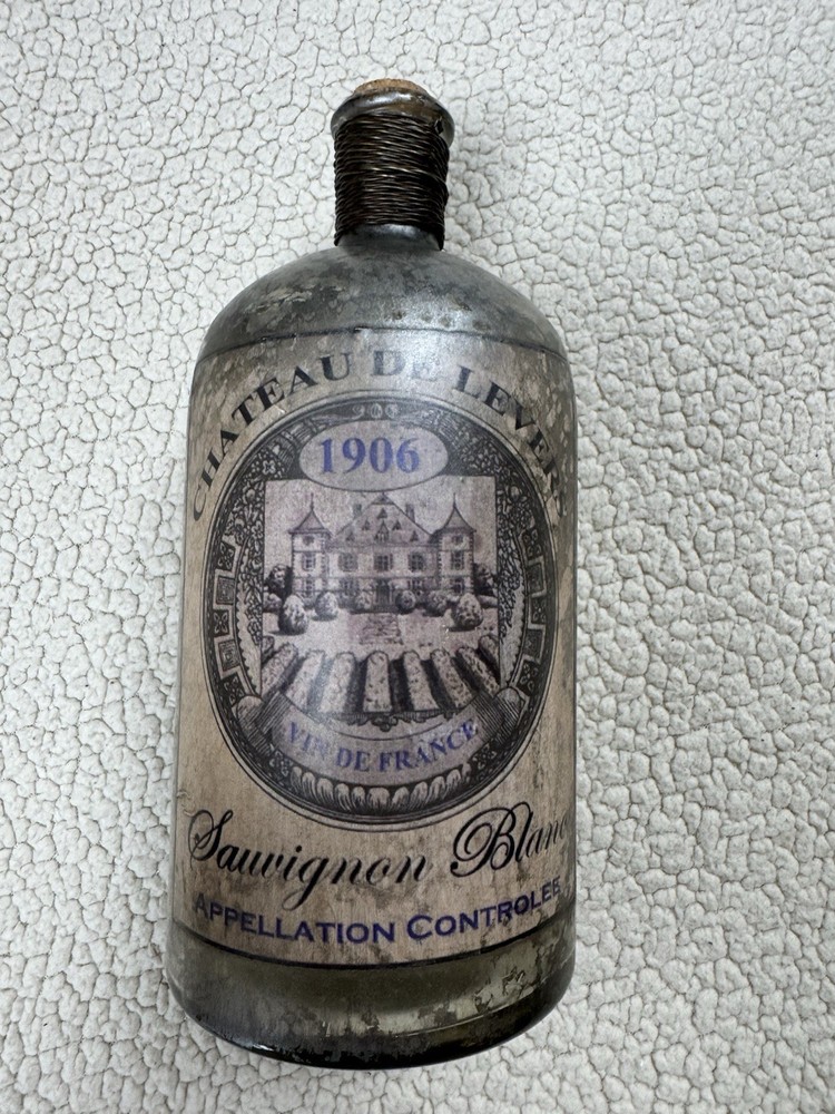 Vintage 1906 Chateau DE Levers Sauvignon Blanc Wine Bottle w/ Label & Cork