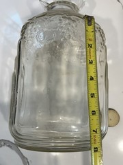 ANTIQUE GLASS WINE JUG GRAPE EMBOSSED ONE GALLON ART DECO BY BALL GLASS WITH CAP