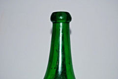 Vintage 14.5&Prime; Emerald Green Glass Bottle Large Magnum Wine Cider Blob Top Decor