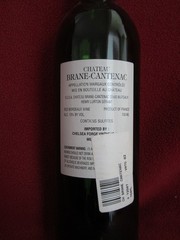 2002 Chateau Brane – Cantenac empty wine bottle with cork