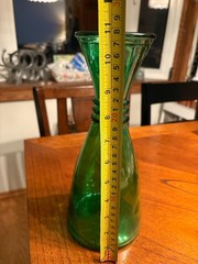 Vintage Green Glass Wine Bottle w/ Fleur De Lis Made in Italy