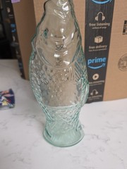 Vintage Fish Shaped Glass Decanter Italian Wine Bottle 13&Prime;