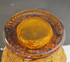 Vintage 16&Prime; MCM 1960s Italy Rossini Empoli Amber Fruit Genie Decanter Bottle 5