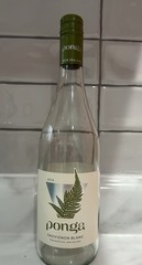 Empty Clear Glass 750mL Ponga Sauvignon Blanc Lid And Label Perfect