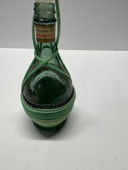 Vintage Mini Riccardo Giunti Italian Chianti Wine Bottle Ex Wicker wrapped 1950