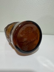 Vintage Affentaler Raised Embossed Monkey Amber Brown Glass Wine Bottle, Germany