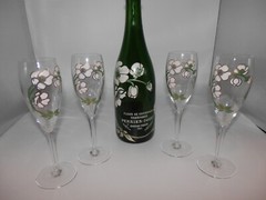Vintage 1985 Perrier Jouet Fleur De Champagne Bottle Hand Painted Empty Bottle