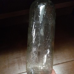 Vtg Garretts American Wines Clear Glass 1/2 Gal Bottle Decanter Embossed Grapes