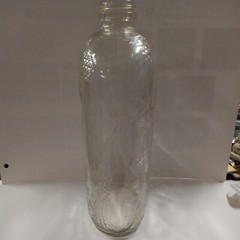 Vtg Garretts American Wines Clear Glass 1/2 Gal Bottle Decanter Embossed Grapes
