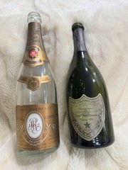 Set Of 2 Dom Perignon 2008, LOUIS ROEDERER 2014CRISTAL CHAMPAGNE, Empty Bottles