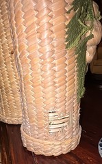 Wicker Rattan Straw Wine Bottle Carrier Holder Decorative Design MCM Vintage
