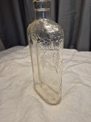 Vintage Ball Glass Wine Bottle #70016 w Grape Vine design RARE Pint size