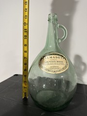 Vintage Almaden 4L Green Glass Wine Jug Bottle Demijohn Terrarium Carboy