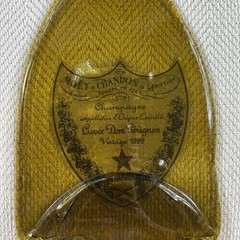 Cuvee Dom Perignon Vintage 1992 Heat Flattened Bottle Amber Glass Tray Wall Art