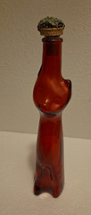 Moselland Riesling Happy Cat Glass Wine Bottle Red w/stopper